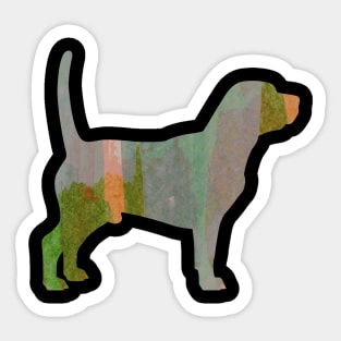 Watercolor Green Beagle Dog Sticker